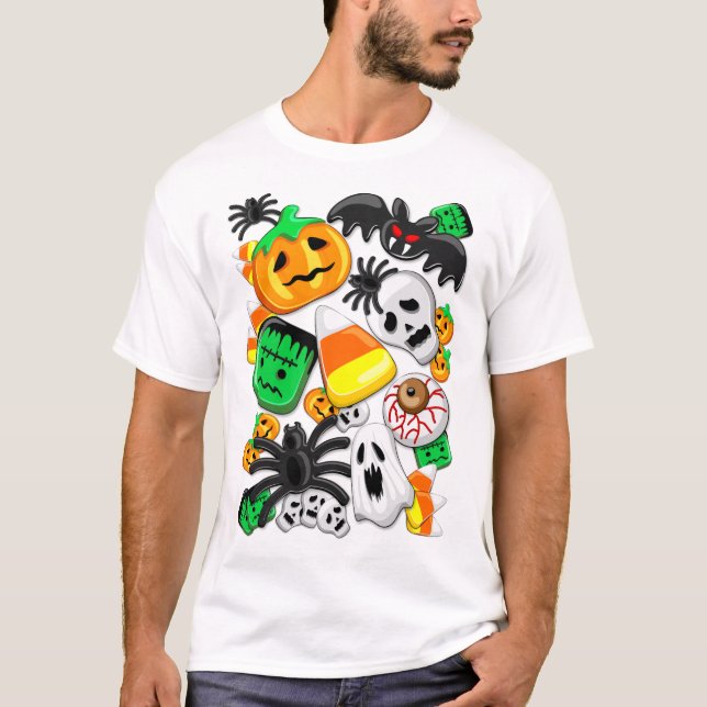 Halloween Spooky Candies Party T-Shirt (Vorderseite)