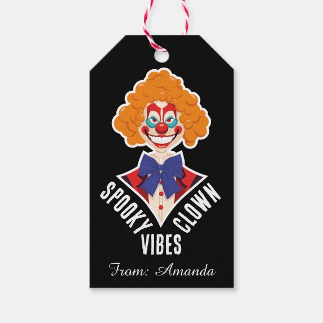 Halloween Spooky Clown Vibes Creepy Circus Modern Geschenkanhänger (Vorderseite)