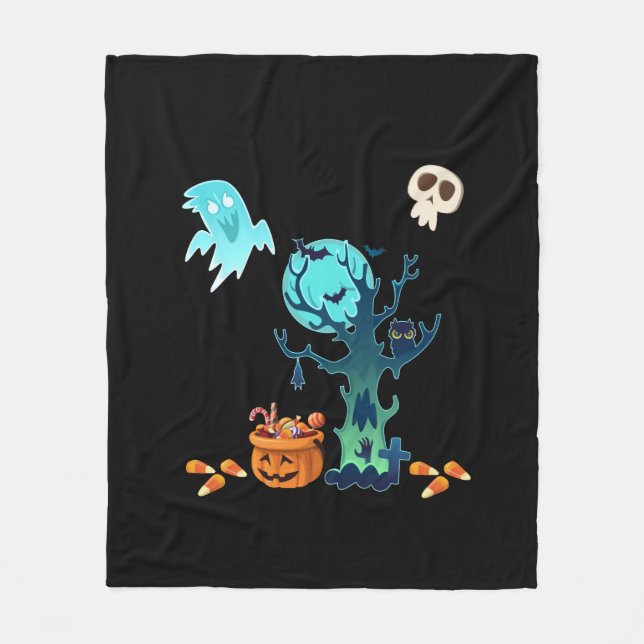 Halloween Spooky Creepy Ghosts Fledermäuse Skulls  Fleecedecke (Vorderseite)