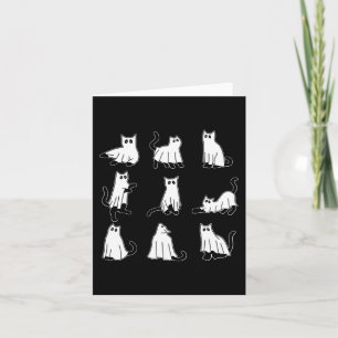 Halloween Spooky Cute Black Cats Kitty Ghosts Fall Karte