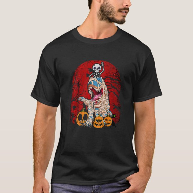 Halloween Spooky Dinosaur Skeleton 1 T-Shirt (Vorderseite)