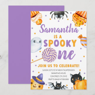 Halloween Spooky Einladung zum ersten Geburtstag
