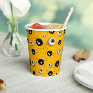 Halloween Spooky Eyeballs und gruselige Spinne gel Pappbecher