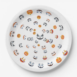Halloween Spooky Face Pattern Pappteller