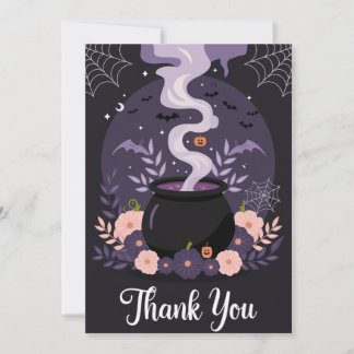Halloween Spooky Floral Cauldron Danke-Karte Dankeskarte