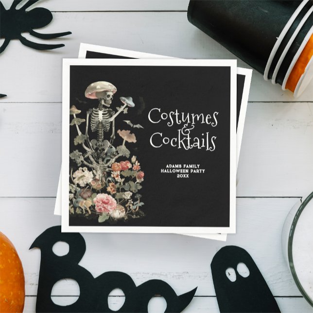 Halloween Spooky florale Kostüme & Cocktails Schwa Serviette (Von Creator hochgeladen)