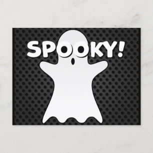 Halloween Spooky Ghost Black Postkarte