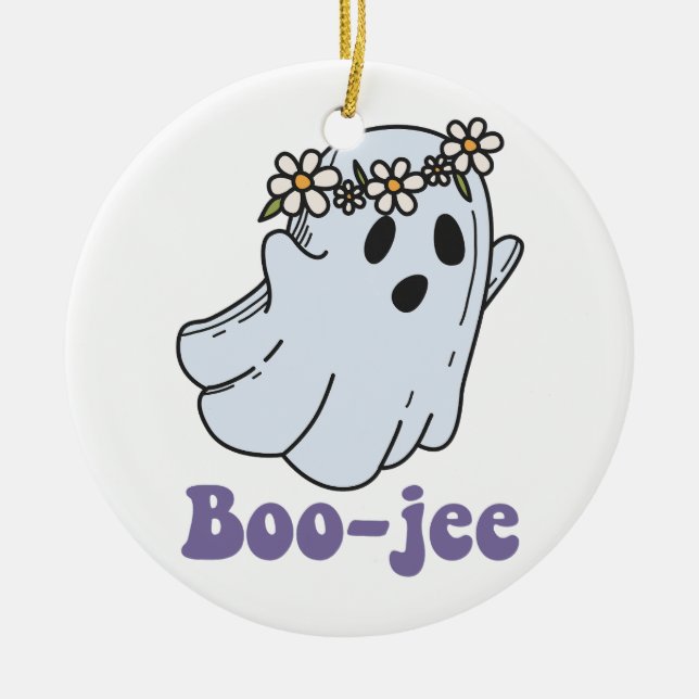 Halloween Spooky Ghost Boo Jee Boo Keramik Ornament (Vorne)