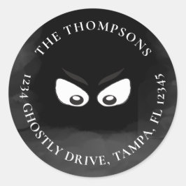Halloween Spooky Ghost Niedlich Rücksendeadresse Runder Aufkleber