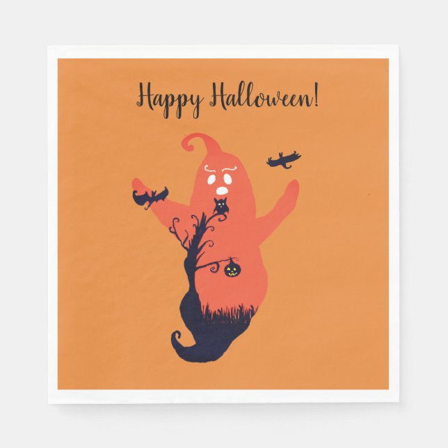 Halloween Spooky Ghost Paper Napkin Serviette (Vorderseite)