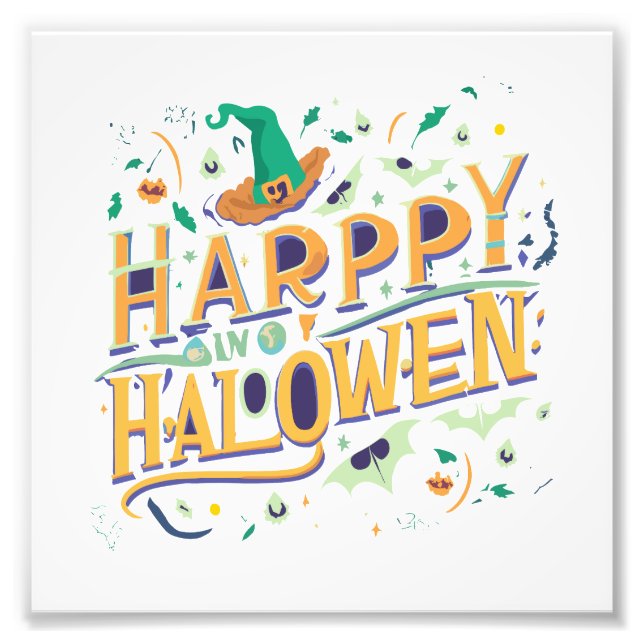 halloween, spooky, ghost, pumpkin, witch, cute,  fotodruck (Vorne)