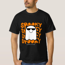 Halloween Spooky Ghost Unisex 100% Cotton T - Shir