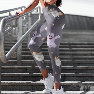 Halloween Spooky Ghosts Owls Niedlich Modern Leggings