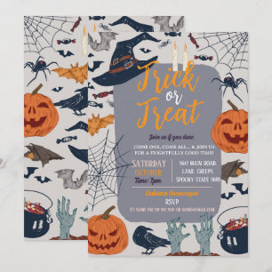 Halloween Spooky Ghosts Party Pumpkins laden Einladung