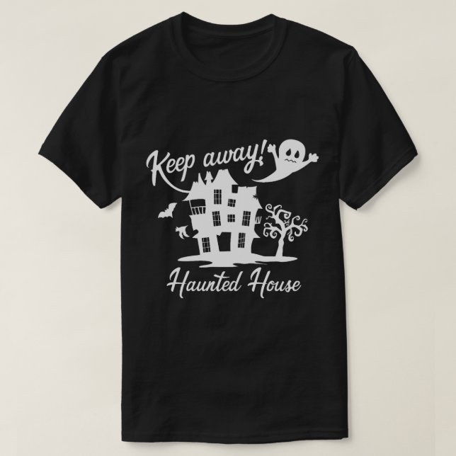 Halloween Spooky Gift - Behalt Away Spuk House T-Shirt (Design vorne)