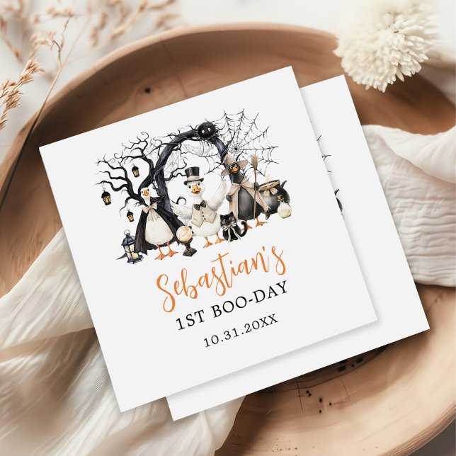 Halloween Spooky Goose 1. Geburtstag Party Serviette (Von Creator hochgeladen)