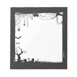 Halloween Spooky Graveyard Blank Notizblock