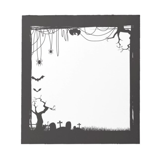 Halloween Spooky Graveyard Blank Notizblock (Vorderseite)