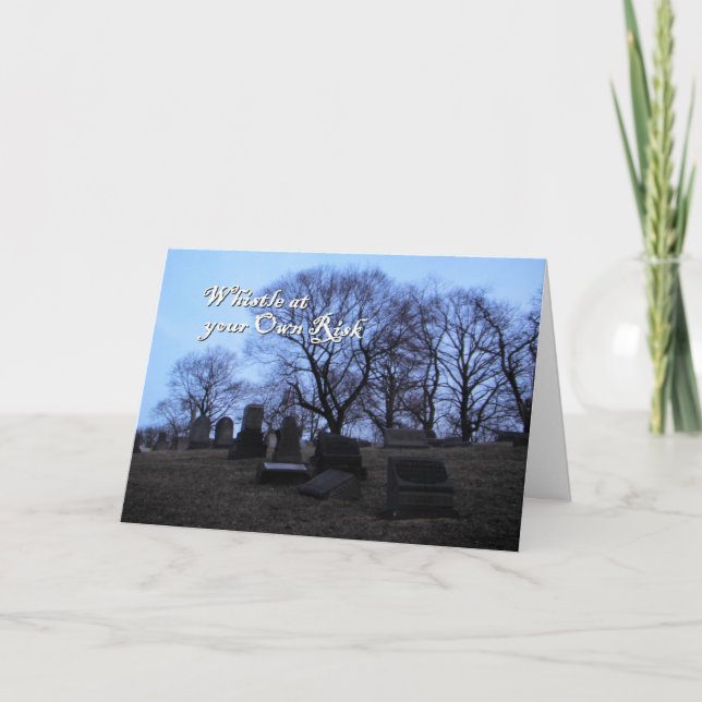 Halloween, Spooky Graveyard, Pfeifen auf eigene Ge Karte (Vorderseite)