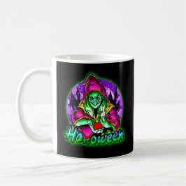 Halloween Spooky Green Hexe Magic Hat Apple Kaffeetasse