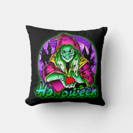 Halloween Spooky Green Hexe Magic Hat Apple Kissen
