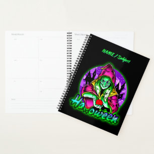 Halloween Spooky Green Hexe Magic Hat Apple Planer