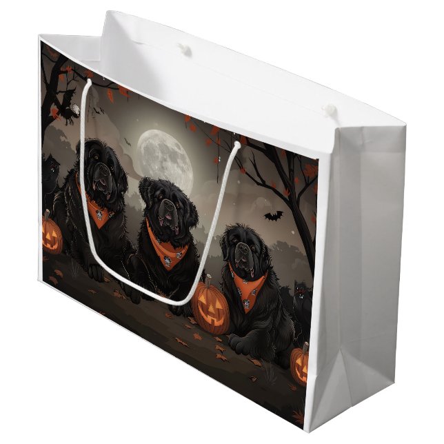 Halloween Spooky Große Geschenktüte (Vorderseite Schrägansicht)
