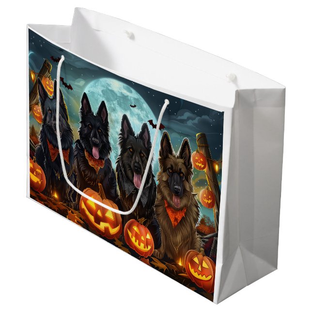 Halloween Spooky Große Geschenktüte (Vorderseite Schrägansicht)