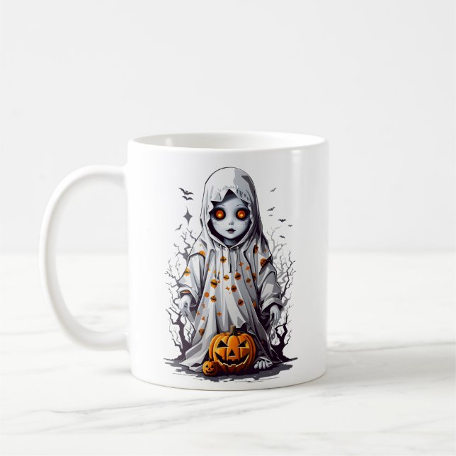 Halloween Spooky Haunted Eerie Doll Kaffeetasse (Links)