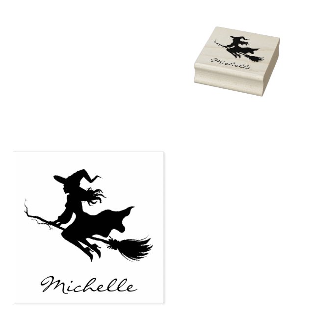 Halloween Spooky Hexe Flying Gummistempel (Stempel)