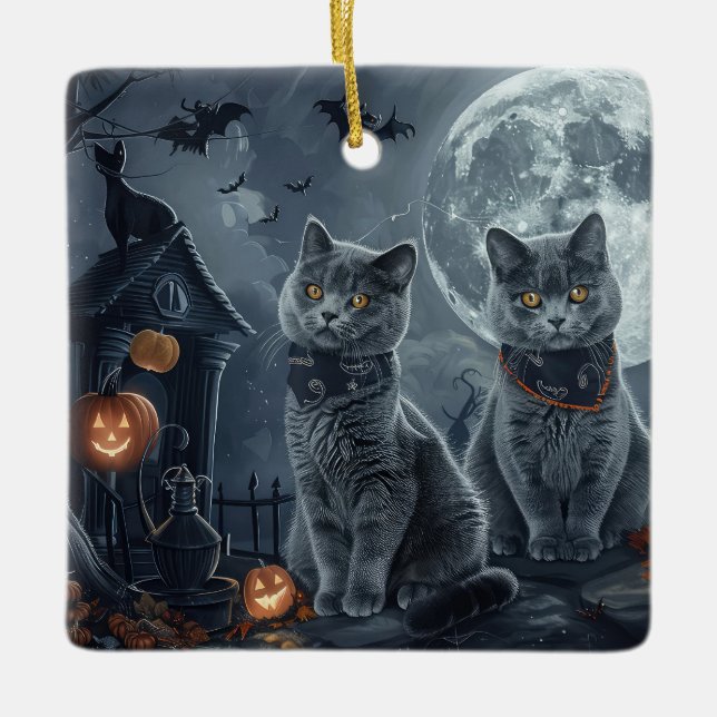 Halloween Spooky Keramikornament (Vorderseite)