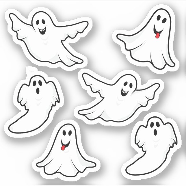 Halloween Spooky Laughing Ghosts Aufkleber (Vorderseite)