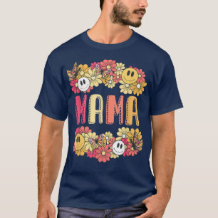 Halloween Spooky Mama 60er 70 Hippie Floral Hallow T-Shirt