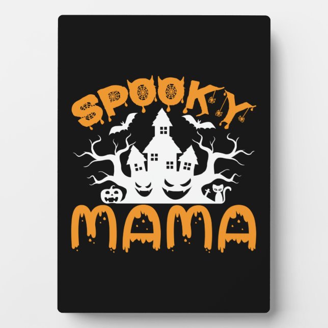 Halloween Spooky Mama Geburtstag Fotoplatte (Vorderseite)