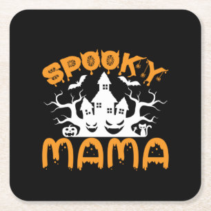 Halloween Spooky Mama Geburtstag Rechteckiger Pappuntersetzer