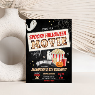 Halloween Spooky Movie Night Geburtstagsparty Einladung