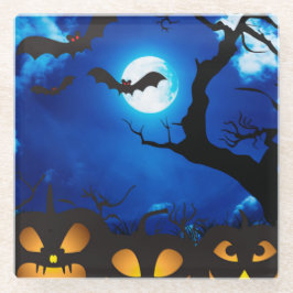 HALLOWEEN SPOOKY NACHT MIT PUMPKINS BATTEN & MOON GLASUNTERSETZER