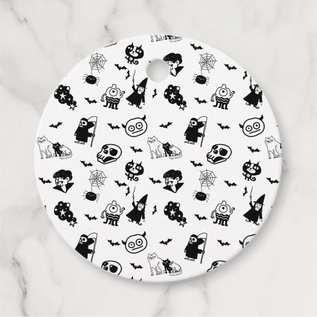 Halloween Spooky Niedlich Pattern Holiday Horror B Geschenkanhänger (Vorderseite)