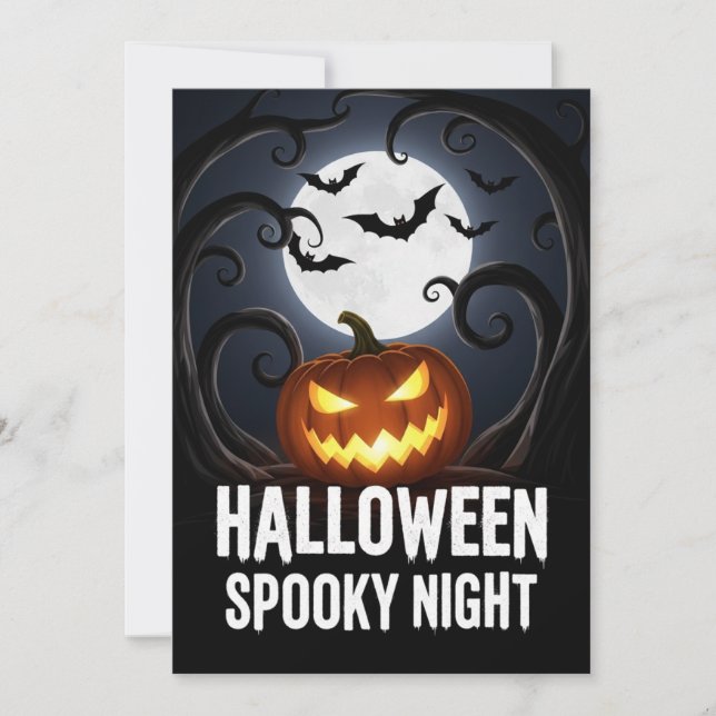 Halloween Spooky Night Einladung (Vorderseite)