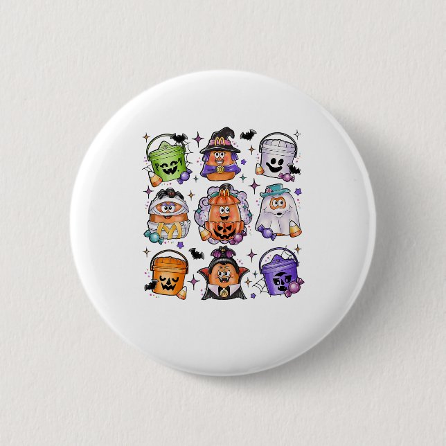 Halloween Spooky Nugget Niedlich Beängstigende Fil Button (Vorderseite)