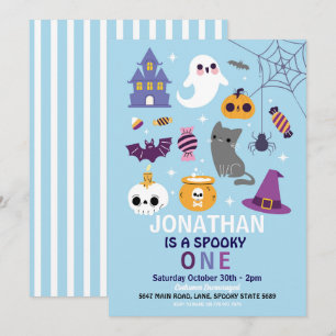 Halloween Spooky ONE 1. Geburtstag Party Boys Einladung