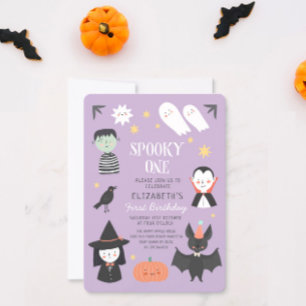 Halloween Spooky One erster Geburtstag Einladung
