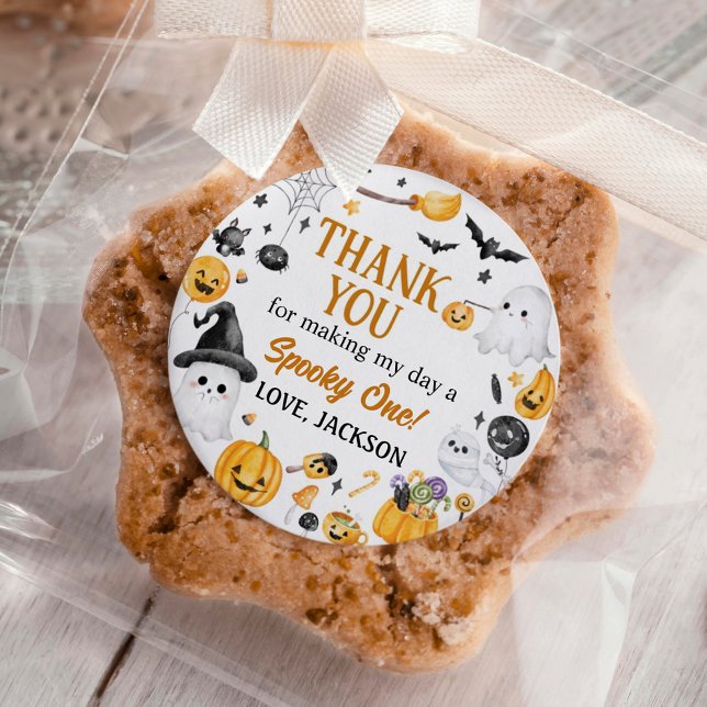 Halloween Spooky One Geburtstagsparty Runder Aufkleber (Von Creator hochgeladen)