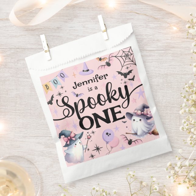 Halloween Spooky One Niedlich Ghost 1. Geburtstag  Geschenktütchen (Ausgeschnitten)