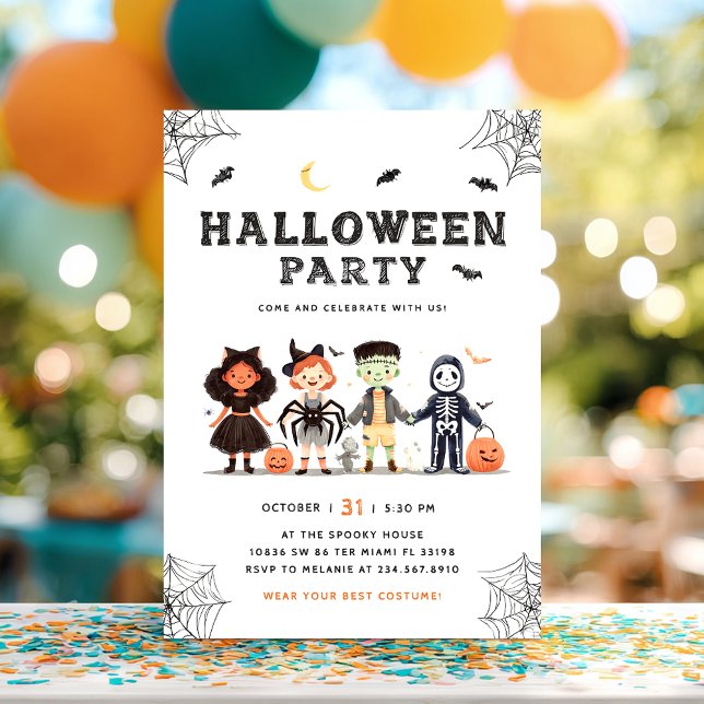 Halloween Spooky Party Kinder Einladung (Von Creator hochgeladen)