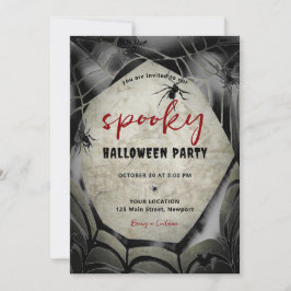 Halloween Spooky Party Spiderweb Black Einladung