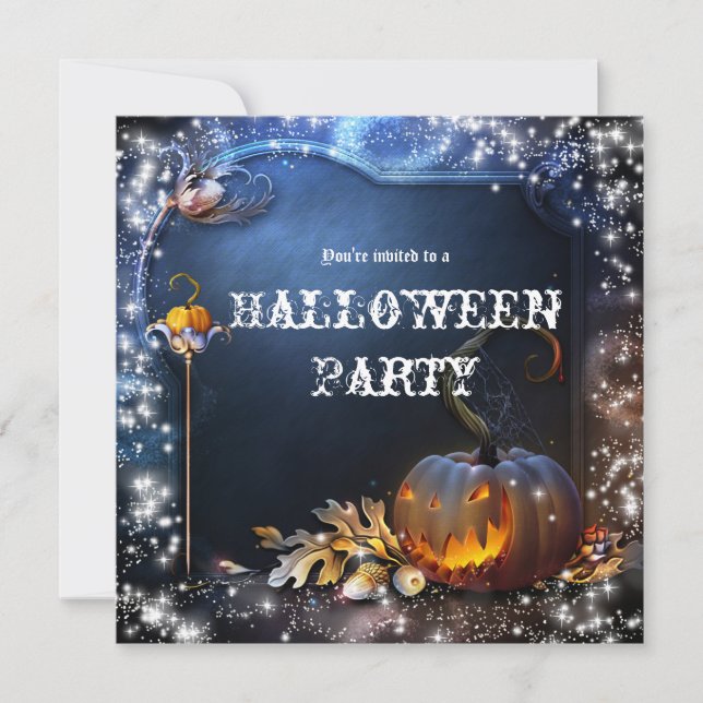Halloween Spooky Pumpkin Magic-Party Einladung (Vorderseite)