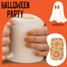 Halloween Spooky Pumpkin Orange und Black Pattern