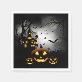 Halloween - Spooky Pumpkins Gray Moon - Alles Opt Serviette