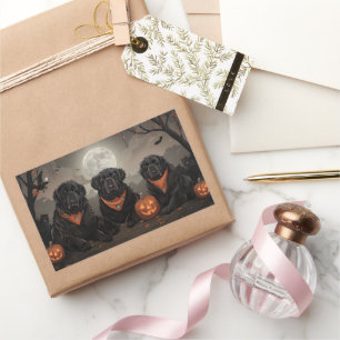 Halloween Spooky Rechteckiger Aufkleber